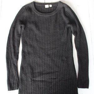 Black Long Sleeve Knit Sweater Mini Dress From Gap
